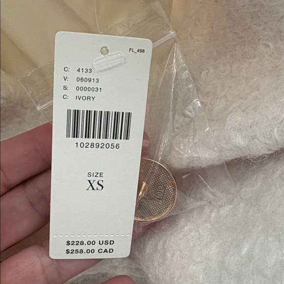 Maeve Ivory Teddy Jacket NWT - Picture 4 of 6